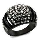 Women's Jewelry - Rings Women Stainless Steel Synthetic Crystal Rings Black Hermatite