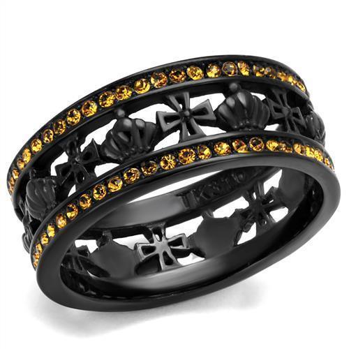 Women's Jewelry - Rings Women Stainless Steel Synthetic Crystal Rings Black Topaz