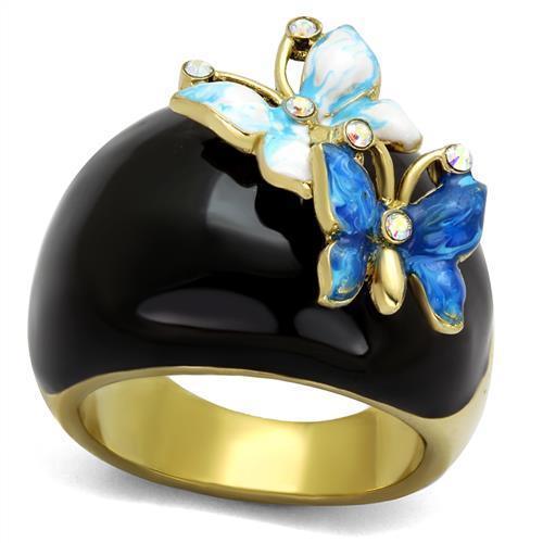 Women's Jewelry - Rings Women Stainless Steel Synthetic Crystal Rings Blue Butterfly