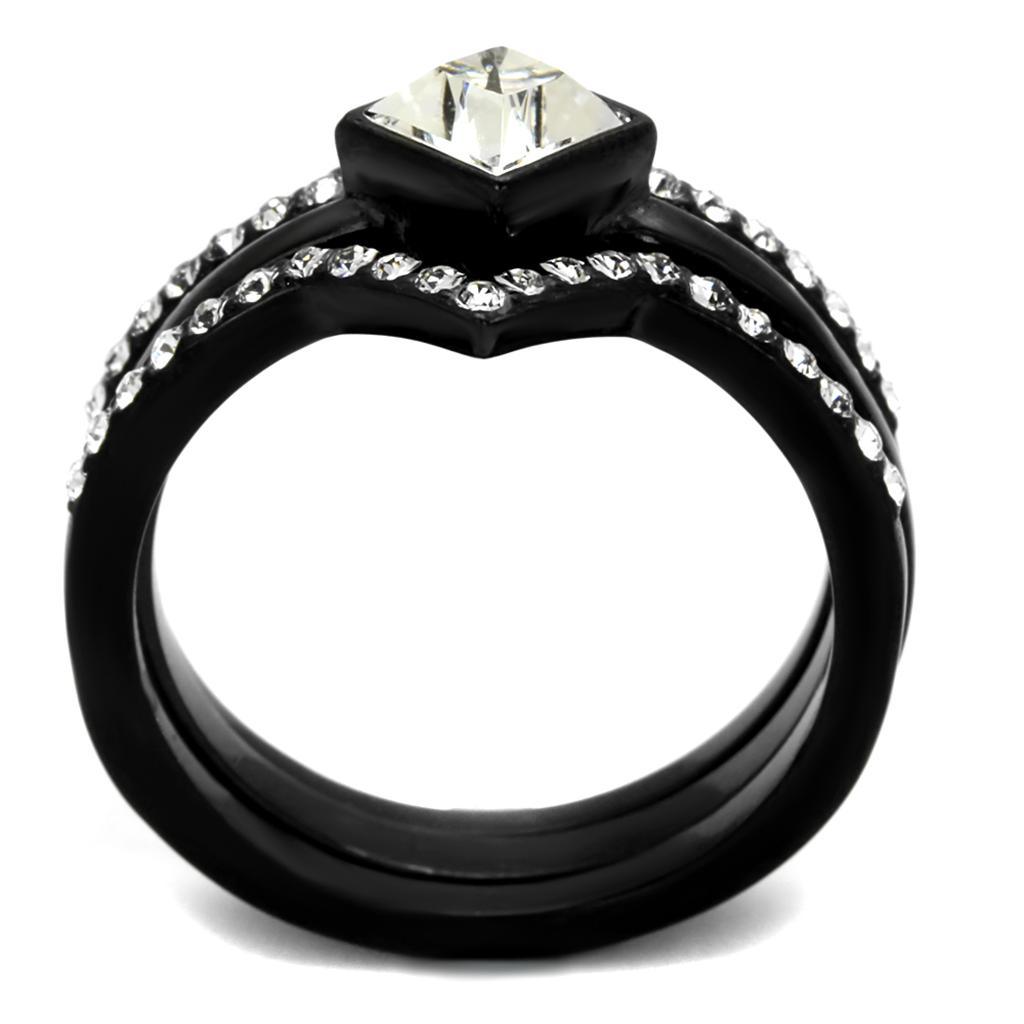 Women's Jewelry - Rings Women Stainless Steel Synthetic Crystal Rings Clear Diamond