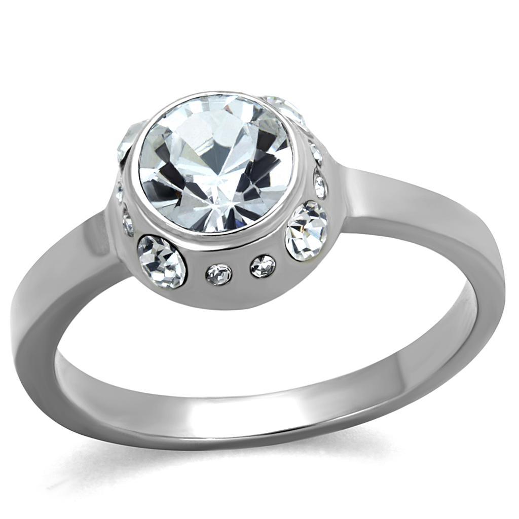 Women's Jewelry - Rings Women Stainless Steel Synthetic Crystal Rings Clear Round