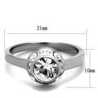 Women's Jewelry - Rings Women Stainless Steel Synthetic Crystal Rings Clear Round