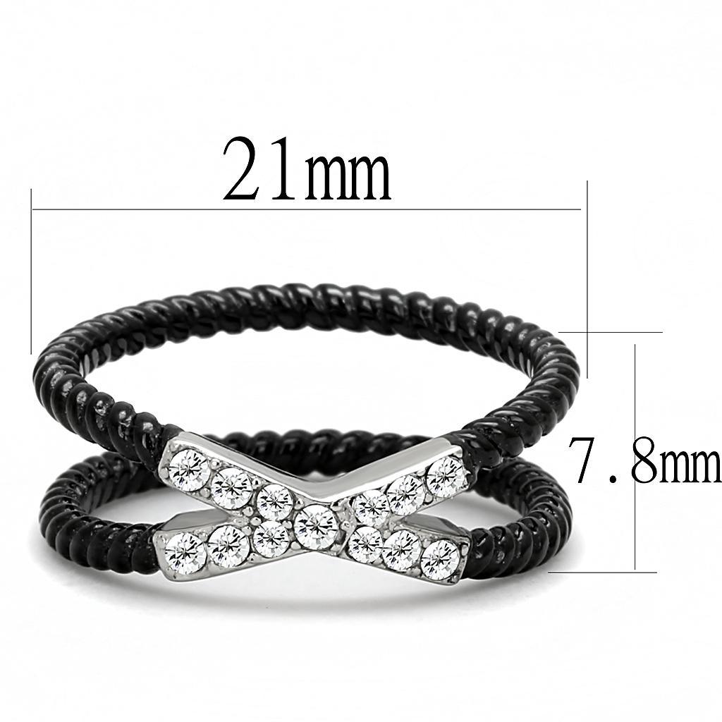 Women's Jewelry - Rings Women Stainless Steel Synthetic Crystal Rings Clear X