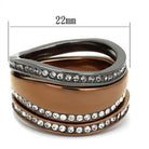Women's Jewelry - Rings Women Stainless Steel Synthetic Crystal Rings Coffee Black Diamond