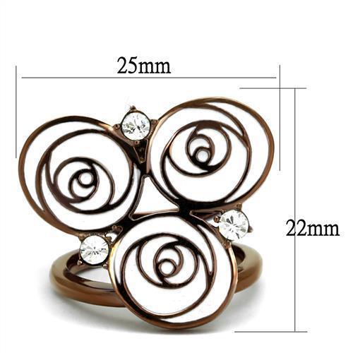 Women's Jewelry - Rings Women Stainless Steel Synthetic Crystal Rings Coffee Rose