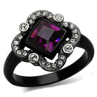 Women's Jewelry - Rings Women Stainless Steel Synthetic Crystal Rings Fuchsia Clear