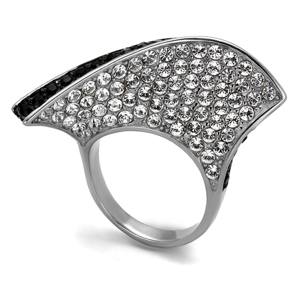 Women's Jewelry - Rings Women Stainless Steel Synthetic Crystal Rings Jet