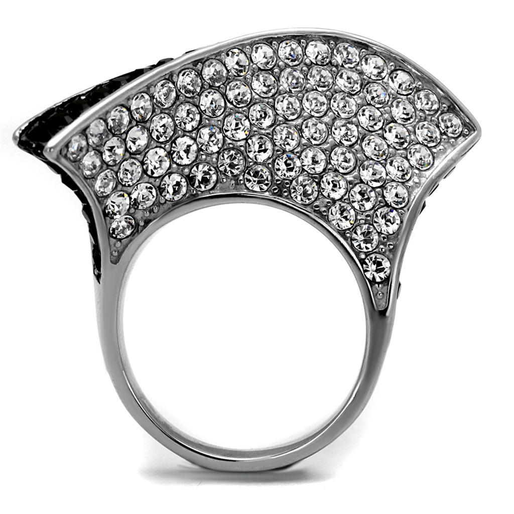 Women's Jewelry - Rings Women Stainless Steel Synthetic Crystal Rings Jet