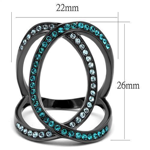Women's Jewelry - Rings Women Stainless Steel Synthetic Crystal Rings Light Black