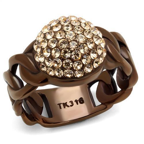 Women's Jewelry - Rings Women Stainless Steel Synthetic Crystal Rings Light Peach