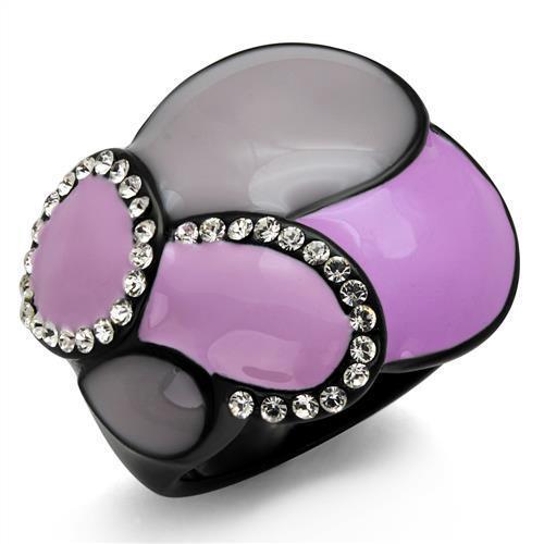 Women's Jewelry - Rings Women Stainless Steel Synthetic Crystal Rings Light Purple Puff