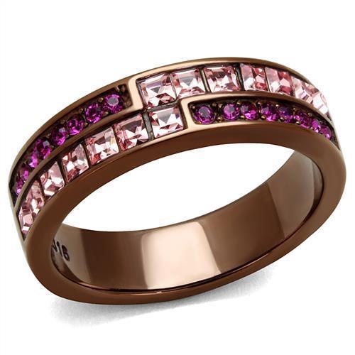 Women's Jewelry - Rings Women Stainless Steel Synthetic Crystal Rings Pink Baby