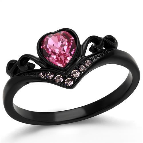 Women's Jewelry - Rings Women Stainless Steel Synthetic Crystal Rings Rose Tiara