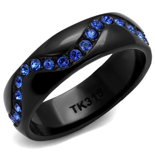 Women's Jewelry - Rings Women Stainless Steel Synthetic Crystal Rings Sapphire