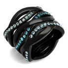Women's Jewelry - Rings Women Stainless Steel Synthetic Crystal Rings Sea Blue Multi