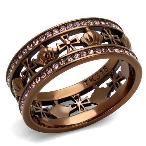 Women's Jewelry - Rings Women Stainless Steel Synthetic Rings Light Rose Crystal