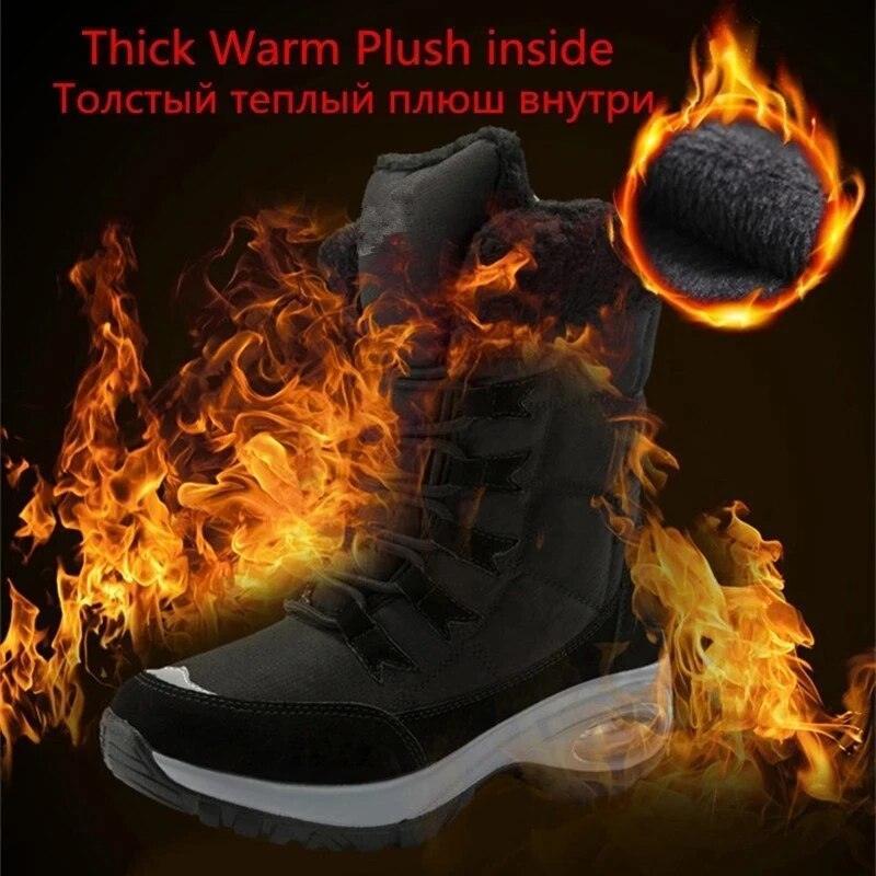 Women's Shoes - Boots Women Warm Plush Lining Outdoor Non-Slip Ankle Boots Waterproof