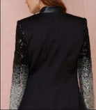 Women's Blazers Womens Black Blazer With Sequin Sleeves