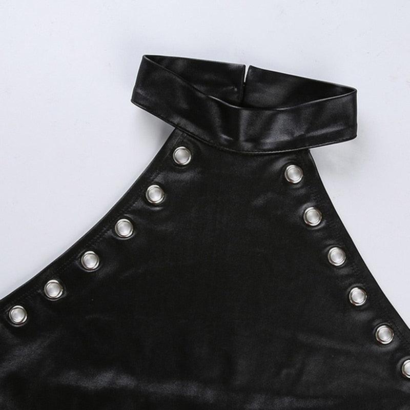 Faux Leather Bodysuit Clothing  Black Bodysuit Faux Leather