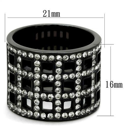 Women's Jewelry - Rings Womens Black Stainless Steel Synthetic Crystal Rings Diamond