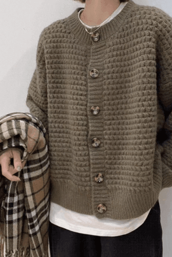 Women's Sweaters Womens Casual Button Front Waffle Knit Cardigan