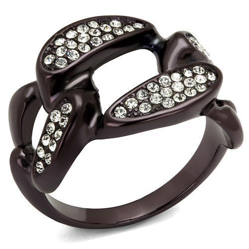 Women's Jewelry - Rings Womens Coffee Brown Stainless Steel Synthetic Crystal Rings