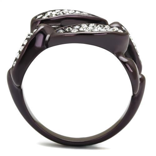 Women's Jewelry - Rings Womens Coffee Brown Stainless Steel Synthetic Crystal Rings