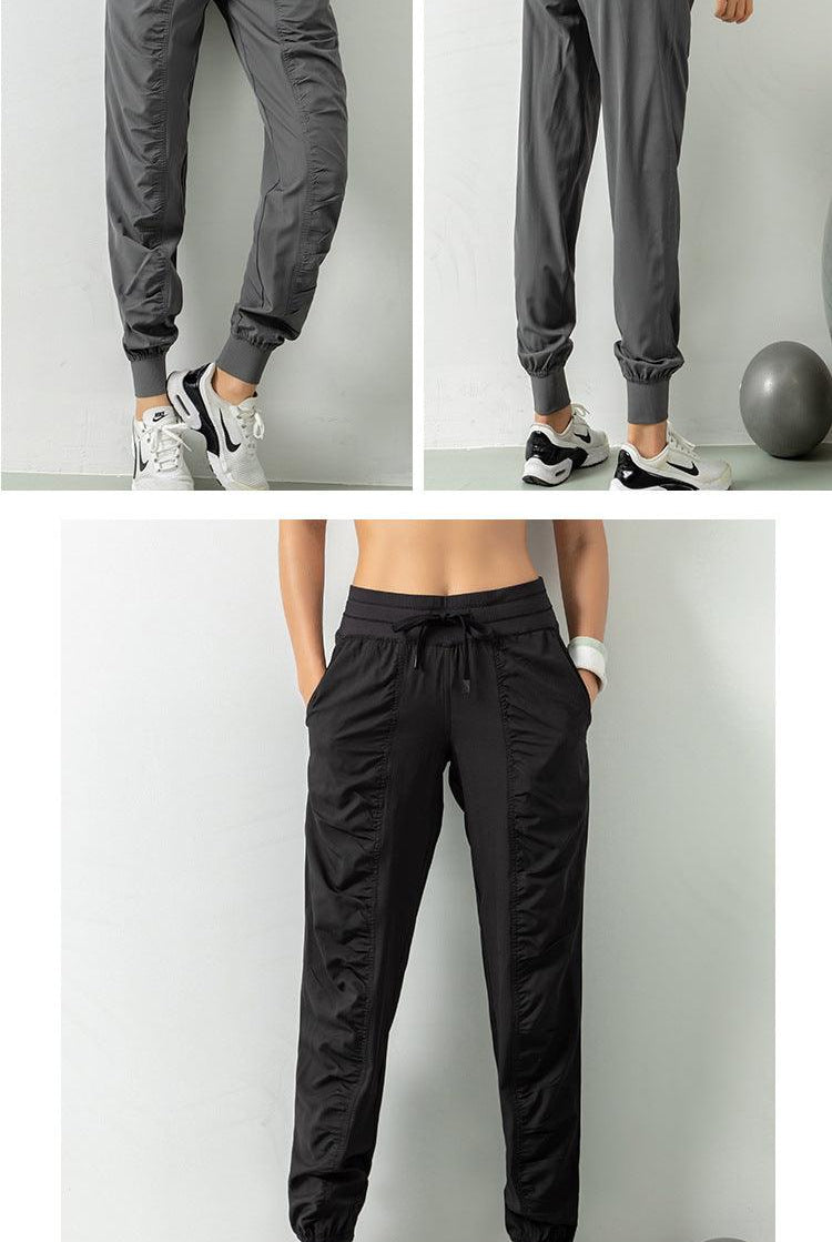 Women's Pants Womens Drawstring Pants Sports Quick Dry Two Side Pockets