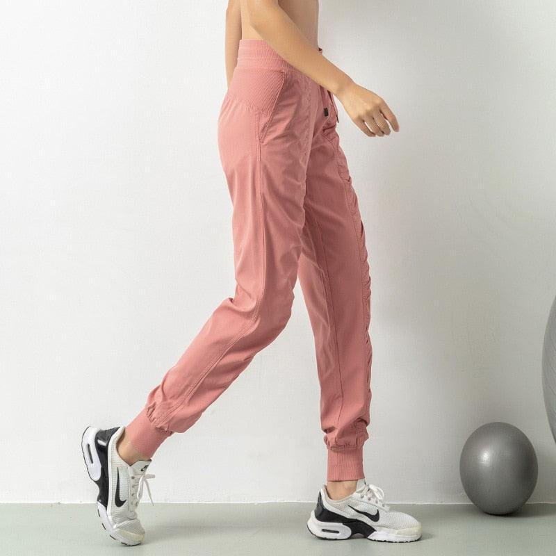 Women's Pants Womens Drawstring Pants Sports Quick Dry Two Side Pockets