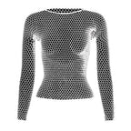 VacationGrabs womens fishnet top with long sleeves and a stylish design for versatile outfits