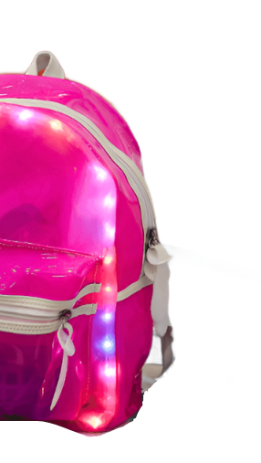 Luggage & Bags - Backpacks Womens Glitter Jelly Waterproof Led Backpack Clear During Day