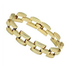Stylish women's gold brass bracelet featuring a modern link design for elegant everyday wear