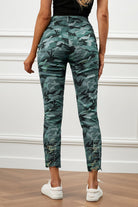 Women's Jeans Womens Green Distressed Camouflage Jeans