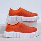 Women's Shoes - Sneakers Womens Mesh Platform Vulcanized Shoes Orange Purple Yellow Black