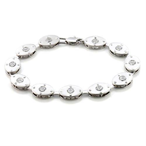 Stunning women's rhodium bracelet featuring sparkling crystals for elegant accessorizing
