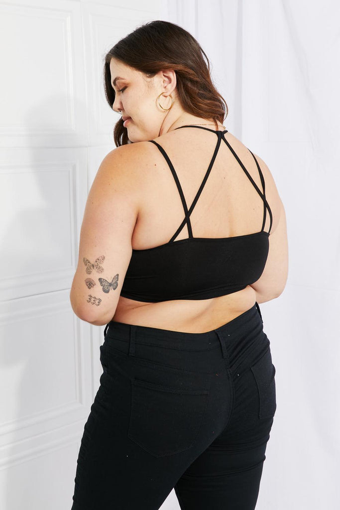 Women's Shirts - Tank Tops Womens Romantic Night Full Size Lace Cutout Bralette In Black