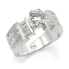 Stunning women's silver ring with cubic zirconia featuring a central round stone and elegant band design