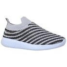 Women's Shoes - Sneakers Womens Sneakers Rhinestone Striped Accent Gray Running Shoes