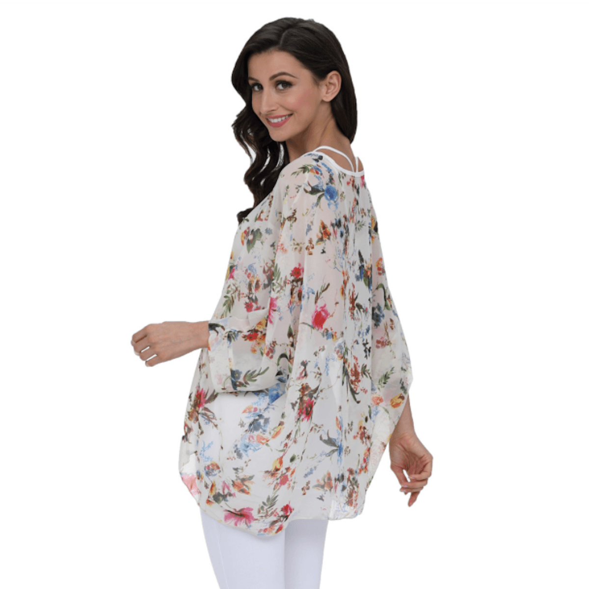 Women's Shirts Womens Summer Floral Print Chiffon Tunic Top