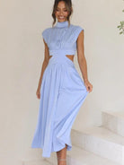 Women's Dresses Womens Summer Long Maxi Dresses Solid Color Sleeveless Casual...