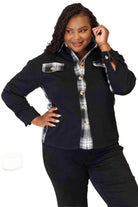 Trendsi women's vacation plaid shirt with button details and two front pockets for stylish comfort