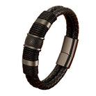 Men's Jewelry - Wristbands Woven Leather Rope Stainless Steel Mens Punk Bracelets...