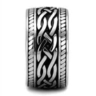 Men's silver ring featuring a detailed woven pattern jewelry design for a stylish accessory