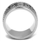 Men's silver ring with woven pattern jewelry, featuring an intricate design for a bold look