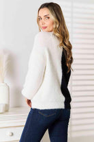 Women's Sweaters - Cardigans Woven Right Contrast Button-Front V-Neck Cardigan